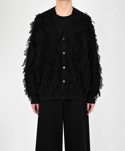 LAD MUSICIAN(ラッドミュージシャン)の「LOW GAUGE FRINGE CARDIGAN(カーディガン/ボレロ・メンズ・ブラック/アーミー・FREE)」の3枚目の写真