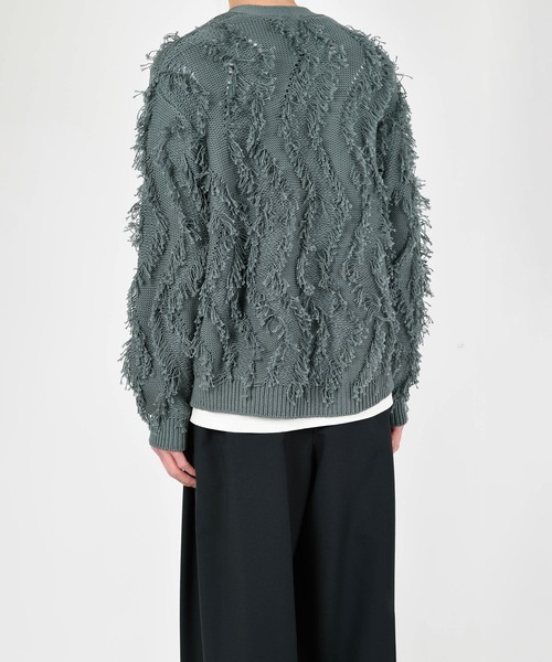 LAD MUSICIAN(ラッドミュージシャン)の「LOW GAUGE FRINGE CARDIGAN(カーディガン/ボレロ・メンズ・ブラック/アーミー・FREE)」の12枚目の写真