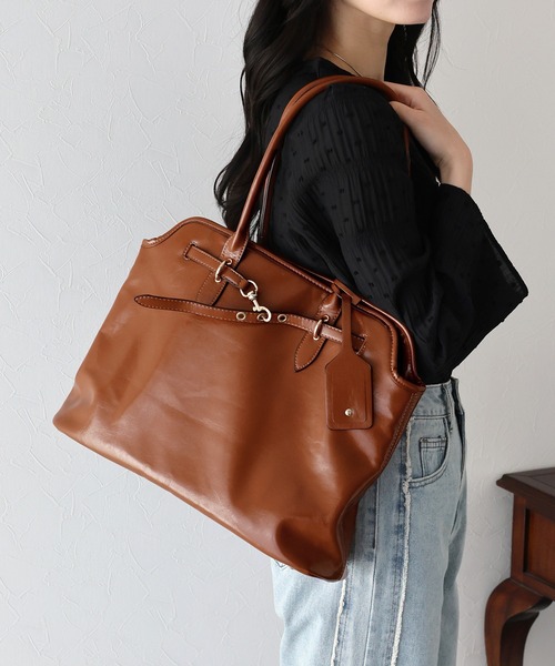 BLUEEAST（ブルーイースト）の「ゴールドベルトトートバッグ（トートバッグ・レディース・ブラック/ブラウン・FREE）」の4枚目の写真