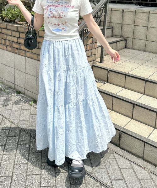コットンメッシュ レースティアードスカート CHILD WOMAN コットンメッシュ レースティアードスカート - メルカリ