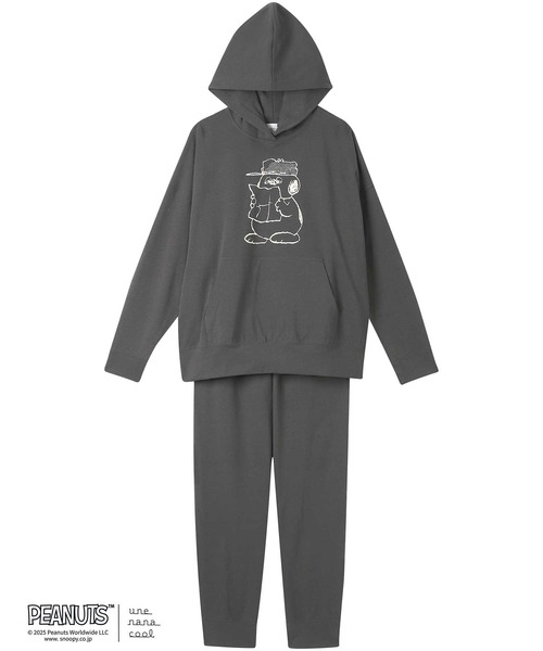 ウンナナクール パジャマ ルームウェア セット販売 美品 セール】【綿100％】PEANUTS × une nana cool ネップフーディー