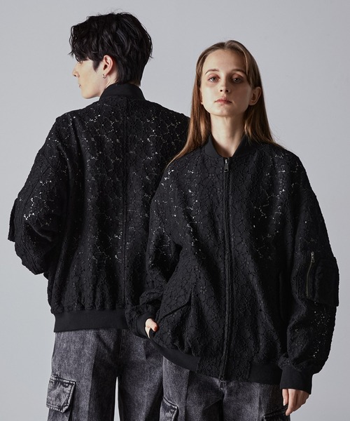 CLEL(クレイル)の「【CLEL】Jacquard Lace MA-1 Blouson / ジャガードレースMA-1ブルゾン(ブルゾン・メンズ・チャコールグレー/ブラック/オリーブ・XS/S/M/L)」の11枚目の写真