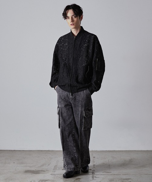 CLEL(クレイル)の「【CLEL】Jacquard Lace MA-1 Blouson / ジャガードレースMA-1ブルゾン(ブルゾン・メンズ・チャコールグレー/ブラック/オリーブ・XS/S/M/L)」の12枚目の写真
