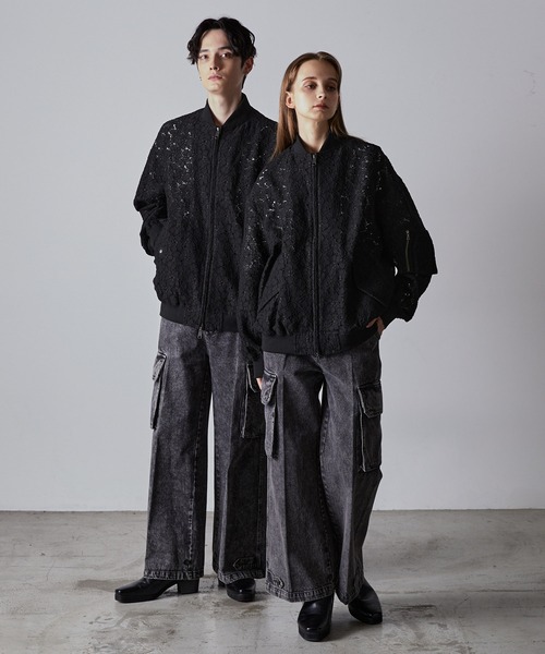 CLEL(クレイル)の「【CLEL】Jacquard Lace MA-1 Blouson / ジャガードレースMA-1ブルゾン(ブルゾン・メンズ・チャコールグレー/ブラック/オリーブ・XS/S/M/L)」の15枚目の写真