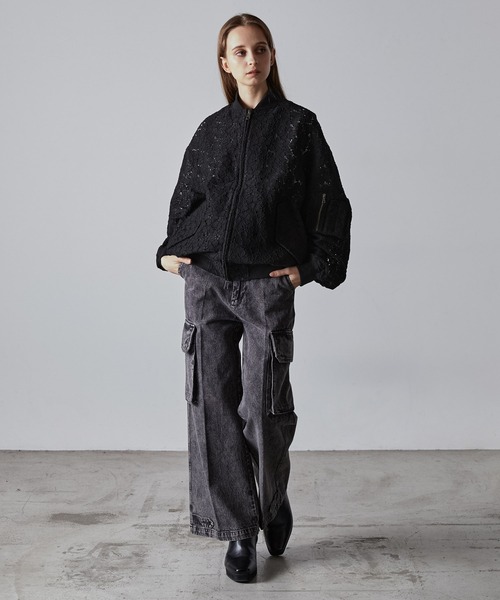 CLEL(クレイル)の「【CLEL】Jacquard Lace MA-1 Blouson / ジャガードレースMA-1ブルゾン(ブルゾン・メンズ・チャコールグレー/ブラック/オリーブ・XS/S/M/L)」の16枚目の写真