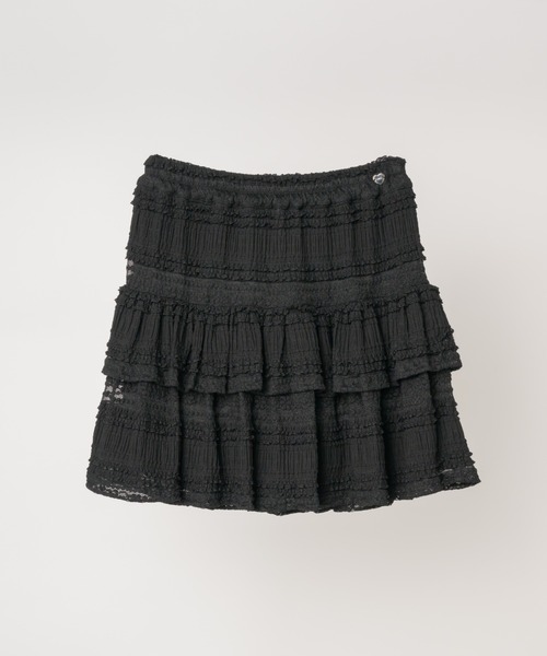 idem（イデム）の「lace tiered frill mini skirt／レースフリルティアードミニスカート（スカート・レディース・アイボリー/ブラック・FREE）」の12枚目の写真
