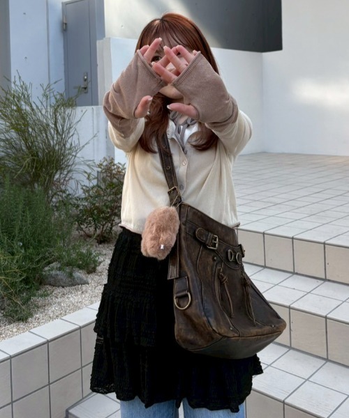 idem（イデム）の「lace tiered frill mini skirt／レースフリルティアードミニスカート（スカート・レディース・アイボリー/ブラック・FREE）」の14枚目の写真