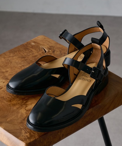 ARTESANOS（アルテサノス）の「【ARTESANOS】レザーシューズ GU12-500-19-FL（サンダル・レディース・ブラック・39/38/37/36）」の6枚目の写真