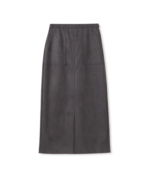 Droite lautreamont（ドロワットロートレアモン）の「ストレッチスエードスカート≪洗濯機で洗える≫（スカート・レディース・チャコールグレー/ベージュ・M/S）」の3枚目の写真