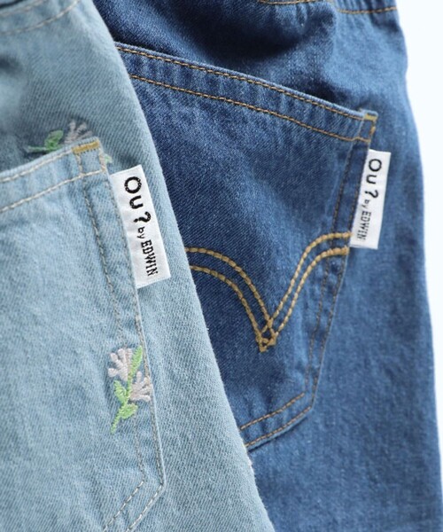 EDWIN(エドウィン)の「【Ou? by EDWIN】デニムカーブパンツ(デニムパンツ・キッズ・サックスブルー/ブルー・90/110/100/150/120/130/140)」の9枚目の写真