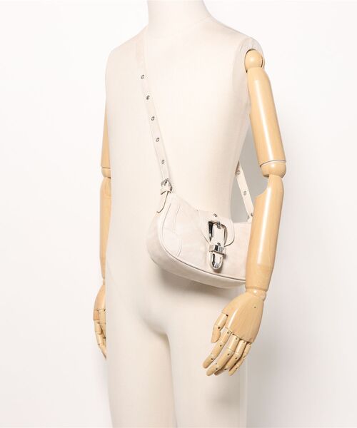 m.f.editorial（エムエフエディトリアル）の「【ハトメ付き平手ハンドル】m.f.エディトリアル レディース デニム風 ショルダーバッグ（ショルダーバッグ・レディース・ブラック/アイボリー・FREE）」の6枚目の写真