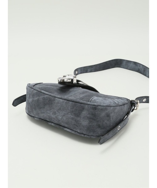 m.f.editorial（エムエフエディトリアル）の「【ハトメ付き平手ハンドル】m.f.エディトリアル レディース デニム風 ショルダーバッグ（ショルダーバッグ・レディース・ブラック/アイボリー・FREE）」の21枚目の写真