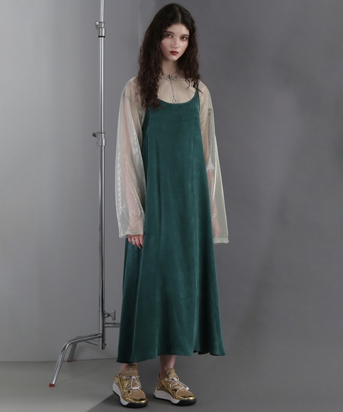 ROSE BUD(ローズバッド)の「(GENE HEAVENS)スリップワンピース(ワンピース・レディース・グリーン/ブラック・ONE SIZE)」の2枚目の写真