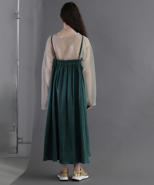 ROSE BUD(ローズバッド)の「(GENE HEAVENS)スリップワンピース(ワンピース・レディース・グリーン/ブラック・ONE SIZE)」の14枚目の写真