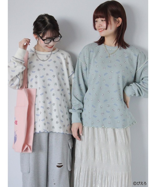 ehka sopo(エヘカソポ)の「【魔法の天使クリィミーマミ】ワッフルカットソー(ニット/セーター・レディース・ミント/キナリ/オフホワイト・F)」の5枚目の写真