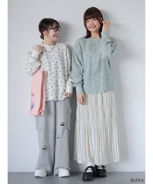 ehka sopo(エヘカソポ)の「【魔法の天使クリィミーマミ】ワッフルカットソー(ニット/セーター・レディース・ミント/キナリ/オフホワイト・F)」の7枚目の写真