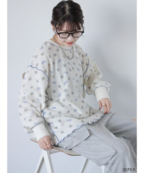 ehka sopo(エヘカソポ)の「【魔法の天使クリィミーマミ】ワッフルカットソー(ニット/セーター・レディース・ミント/キナリ/オフホワイト・F)」の16枚目の写真