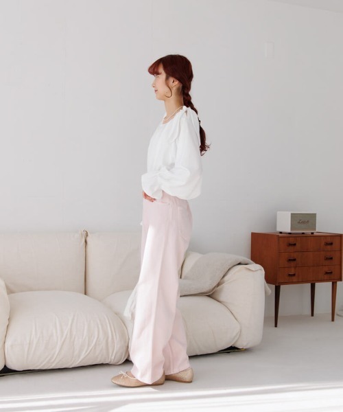 flower（フラワー）の「ステップリボンブラウス（シャツ/ブラウス・レディース・ブルー/ホワイト・FREE）」の6枚目の写真