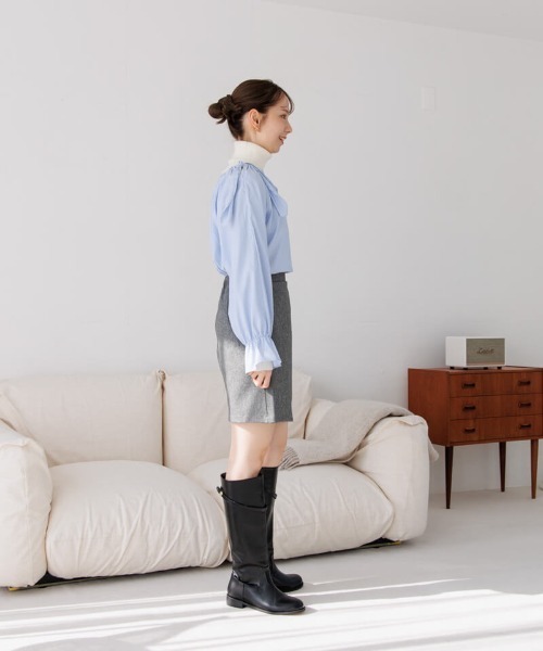 flower（フラワー）の「ステップリボンブラウス（シャツ/ブラウス・レディース・ブルー/ホワイト・FREE）」の13枚目の写真