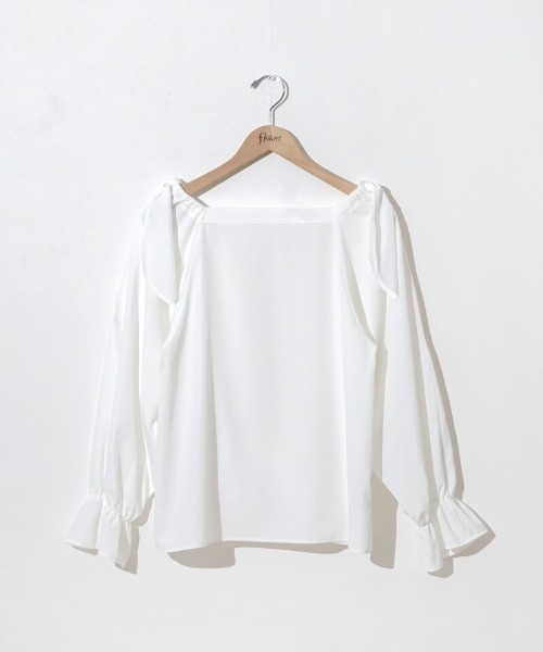 flower（フラワー）の「ステップリボンブラウス（シャツ/ブラウス・レディース・ブルー/ホワイト・FREE）」の15枚目の写真