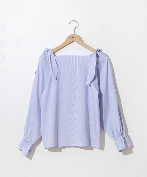 flower（フラワー）の「ステップリボンブラウス（シャツ/ブラウス・レディース・ブルー/ホワイト・FREE）」の16枚目の写真