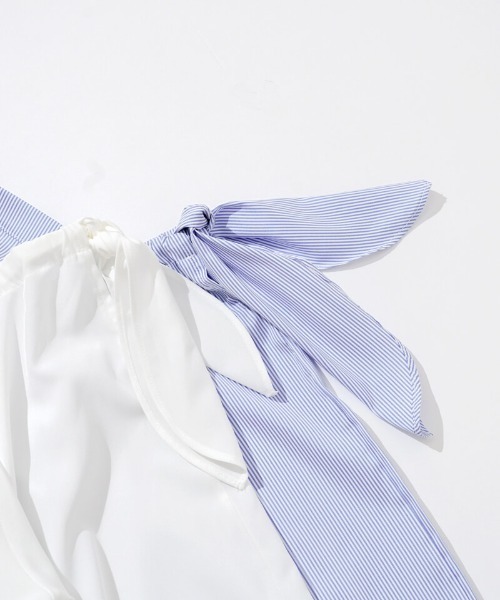 flower（フラワー）の「ステップリボンブラウス（シャツ/ブラウス・レディース・ブルー/ホワイト・FREE）」の18枚目の写真