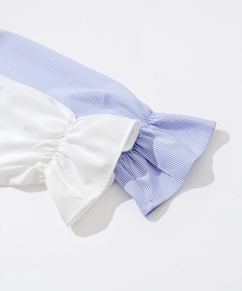 flower（フラワー）の「ステップリボンブラウス（シャツ/ブラウス・レディース・ブルー/ホワイト・FREE）」の19枚目の写真