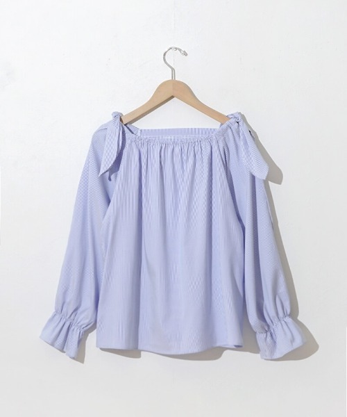 flower（フラワー）の「ステップリボンブラウス（シャツ/ブラウス・レディース・ブルー/ホワイト・FREE）」の20枚目の写真