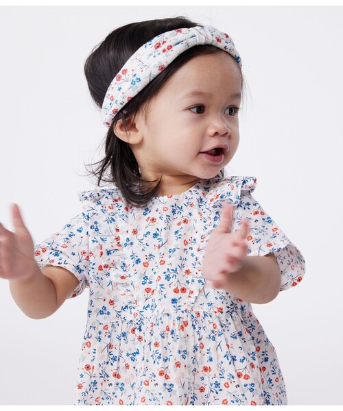 PETIT BATEAU（プチバトー）の「半袖ワンピース（ワンピース・キッズ・ホワイト系その他・12MONTH/18MONTH/24MONTH/36MONTH）」の3枚目の写真