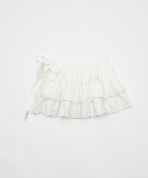 セール】Multi ribbon tiered skirt/マルチリボンティアード