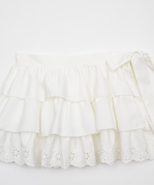 Multi ribbon tiered skirt/マルチリボンティアードスカート