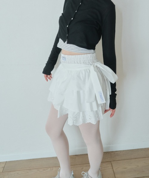 スミョン　マルチリボンティアードスカート Multi ribbon tiered skirt/マルチリボンティアードスカート