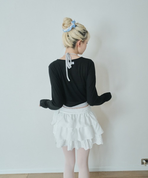 スミョン　マルチリボンティアードスカート Multi ribbon tiered skirt/マルチリボンティアードスカート