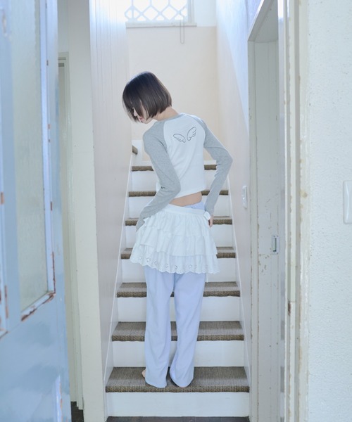 Smyeon(スミョン)の「Multi ribbon tiered skirt/マルチリボンティアードスカート(スカート・レディース・ホワイト・FREE)」の16枚目の写真