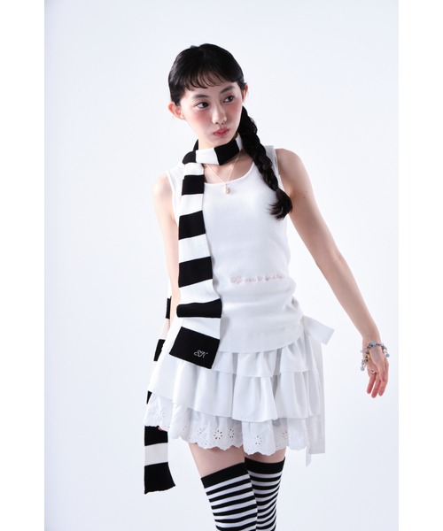 スカート Smyeon Multi ribbon tiered skirt Multi ribbon tiered skirt/マルチリボンティアードスカート