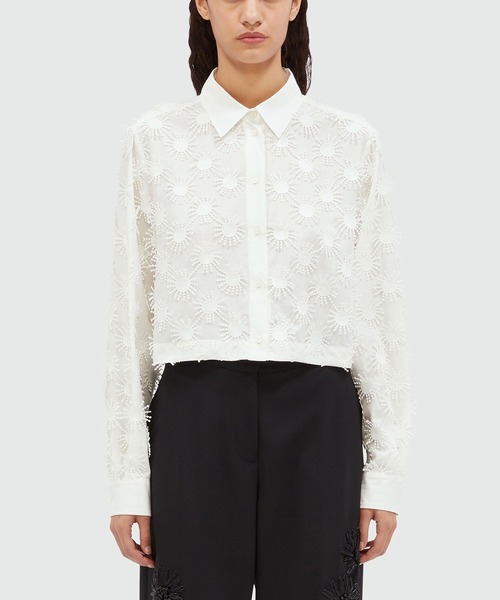 MSGM(エムエスジーエム)の「3D SUNNY マクラメコットンポプリンシャツ(シャツ/ブラウス・レディース・ホワイト・38)」の2枚目の写真