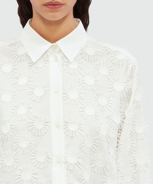 MSGM(エムエスジーエム)の「3D SUNNY マクラメコットンポプリンシャツ(シャツ/ブラウス・レディース・ホワイト・38)」の5枚目の写真