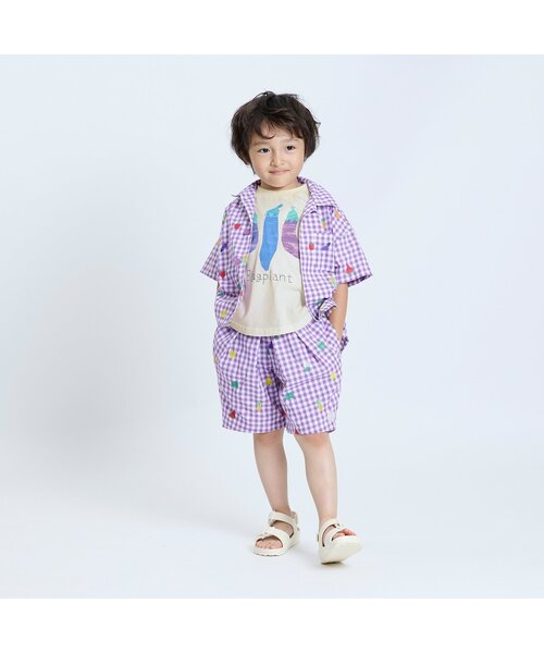 BIT'Z(ビッツ)の「色々フルーツとベジタブル切り絵プリント半袖Tシャツ(Tシャツ/カットソー・キッズ・ブルー/パープル/イエロー/グリーン/ピンク/レッド・95/110/120/80/90/100)」の7枚目の写真