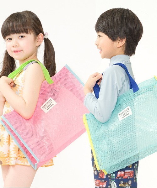 Kids Foret（キッズフォーレ）の「メッシュプールバッグ（スイムグッズ・キッズ・ピンク/グリーン/ラベンダー/グレー・FREE）」の8枚目の写真