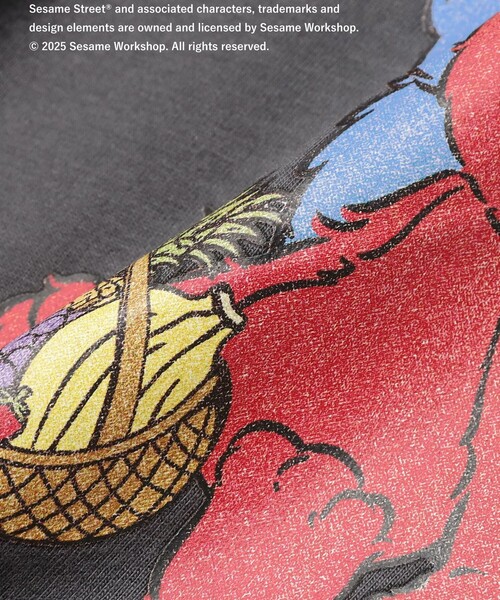 FRUIT OF THE LOOM(フルーツオブザルーム)の「FRUIT OF THE LOOM / セサミストリート プリント Tシャツ ① 2025SS(100~140cm)(Tシャツ/カットソー・キッズ・ベージュ/ブラック系その他4・100/110/120/130/140)」の18枚目の写真