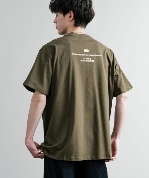 Rocky Monroe(ロッキーモンロー)の「オーバーサイズ スポーツグラフィックプリント半袖Tシャツ(Tシャツ/カットソー・メンズ・ブラック/ホワイト系/ベージュ/ホワイト/グリーン・M/L/XL)」の7枚目の写真