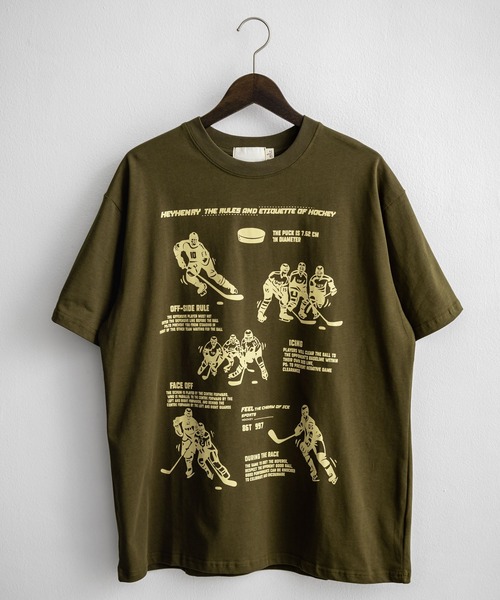 Rocky Monroe(ロッキーモンロー)の「オーバーサイズ スポーツグラフィックプリント半袖Tシャツ(Tシャツ/カットソー・メンズ・ブラック/ホワイト系/ベージュ/ホワイト/グリーン・M/L/XL)」の17枚目の写真