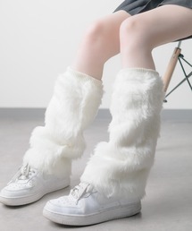 【d.i.a】ダイヤ ファーレッグウォーマー ホワイト 美品 d.i.a ファーレッグウォーマー ホワイト