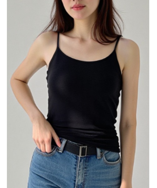 fifth（フィフス）の「【接触冷感×抗菌防臭】さらさら、ひんやりカップ付きキャミソール【EssentialCool】（キャミソール・レディース・ブラック/ベージュ・S/M/L）」の6枚目の写真