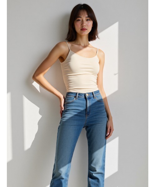 fifth（フィフス）の「【接触冷感×抗菌防臭】さらさら、ひんやりカップ付きキャミソール【EssentialCool】（キャミソール・レディース・ブラック/ベージュ・S/M/L）」の7枚目の写真