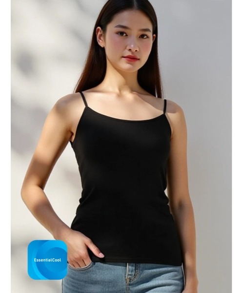 fifth（フィフス）の「【接触冷感×抗菌防臭】さらさら、ひんやりカップ付きキャミソール【EssentialCool】（キャミソール・レディース・ブラック/ベージュ・S/M/L）」の16枚目の写真