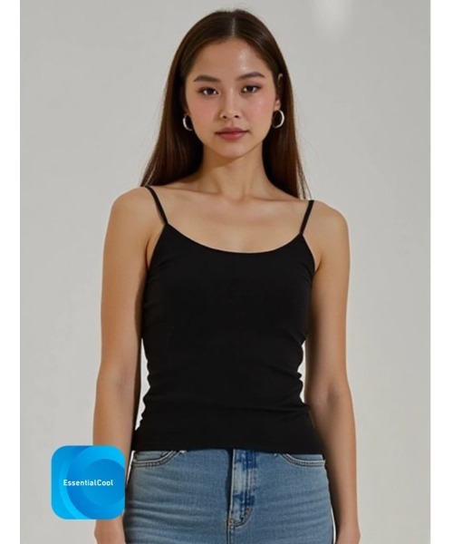 fifth（フィフス）の「【接触冷感×抗菌防臭】さらさら、ひんやりカップ付きキャミソール【EssentialCool】（キャミソール・レディース・ブラック/ベージュ・S/M/L）」の17枚目の写真