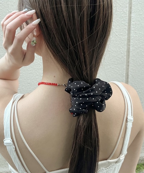 Birthday room（バースデイルーム）の「ドット柄シュシュ/dot scrunchie（シュシュ・レディース・ブラック/アイボリー・FREE）」の21枚目の写真
