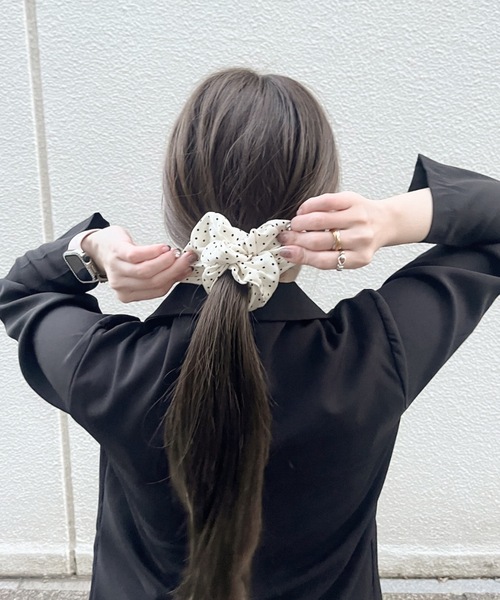 Birthday room（バースデイルーム）の「ドット柄シュシュ/dot scrunchie（シュシュ・レディース・ブラック/アイボリー・FREE）」の20枚目の写真