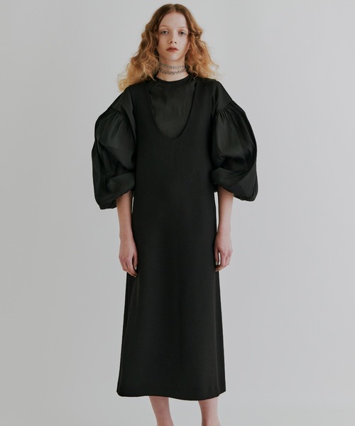 kiehtova（キエトヴァ）の「【kiehtova】SHEER VOLUMESLEEVE BLOUSE/シアー　ボリュームスリーブ ブラウス（シャツ/ブラウス・レディース・ナチュラル/ブラック・FREE）」の5枚目の写真